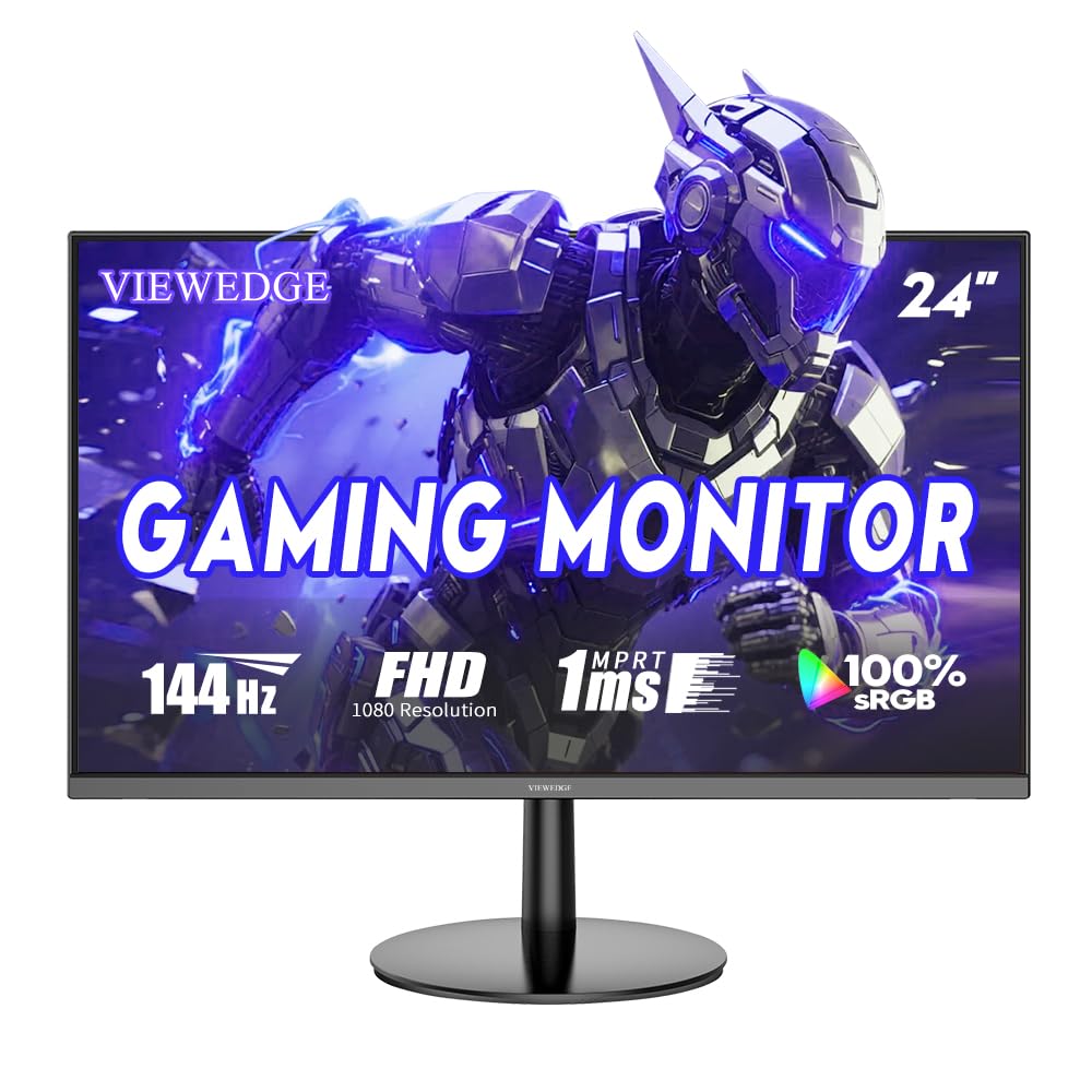 Viewedge 24-inch monitor front view delivering sharp 1080p clarity for gaming.