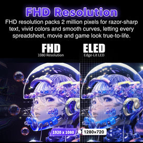 Viewedge 24-inch FHD display close-up showing crisp 1080p clarity.