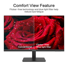 Viewedge 27-inch monitor with wall mount readiness saves desk space.