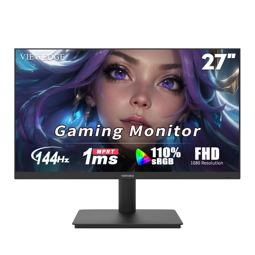 Viewedge 27-inch gaming monitor front view delivers immersive colors.