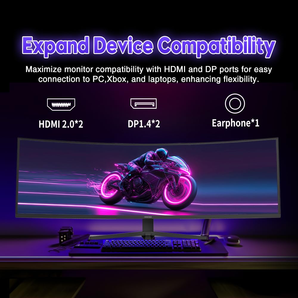 Viewedge 49-inch curved ultrawide monitor blue-light filter reduces eye strain.