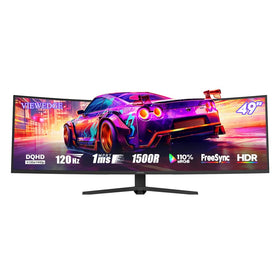 Viewedge 49-inch curved ultrawide monitor front view for immersive gaming and multitasking.