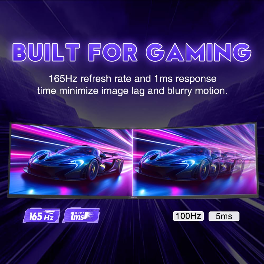 Viewedge 49-inch curved monitor with 165Hz and 1ms response.