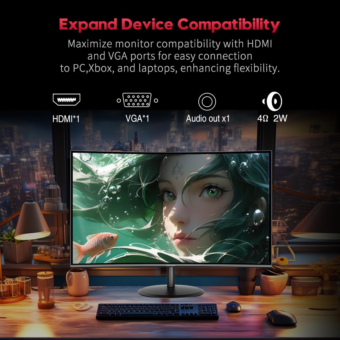Viewedge built-in speakers provide convenient onboard audio for gaming