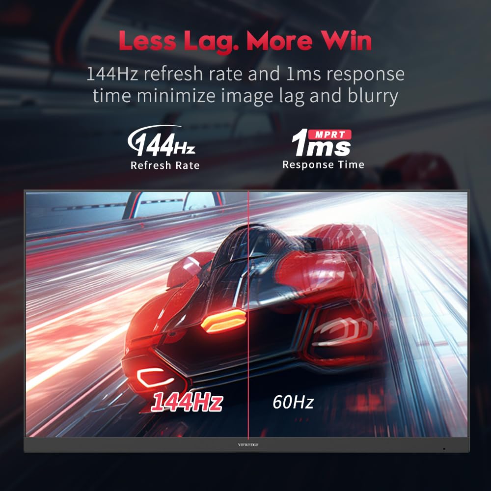 Viewedge IPS 144Hz display delivers smooth motion and vibrant colors.