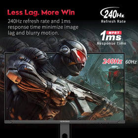 Viewedge IPS panel with 1ms response and HDR10 for fast, crisp gaming