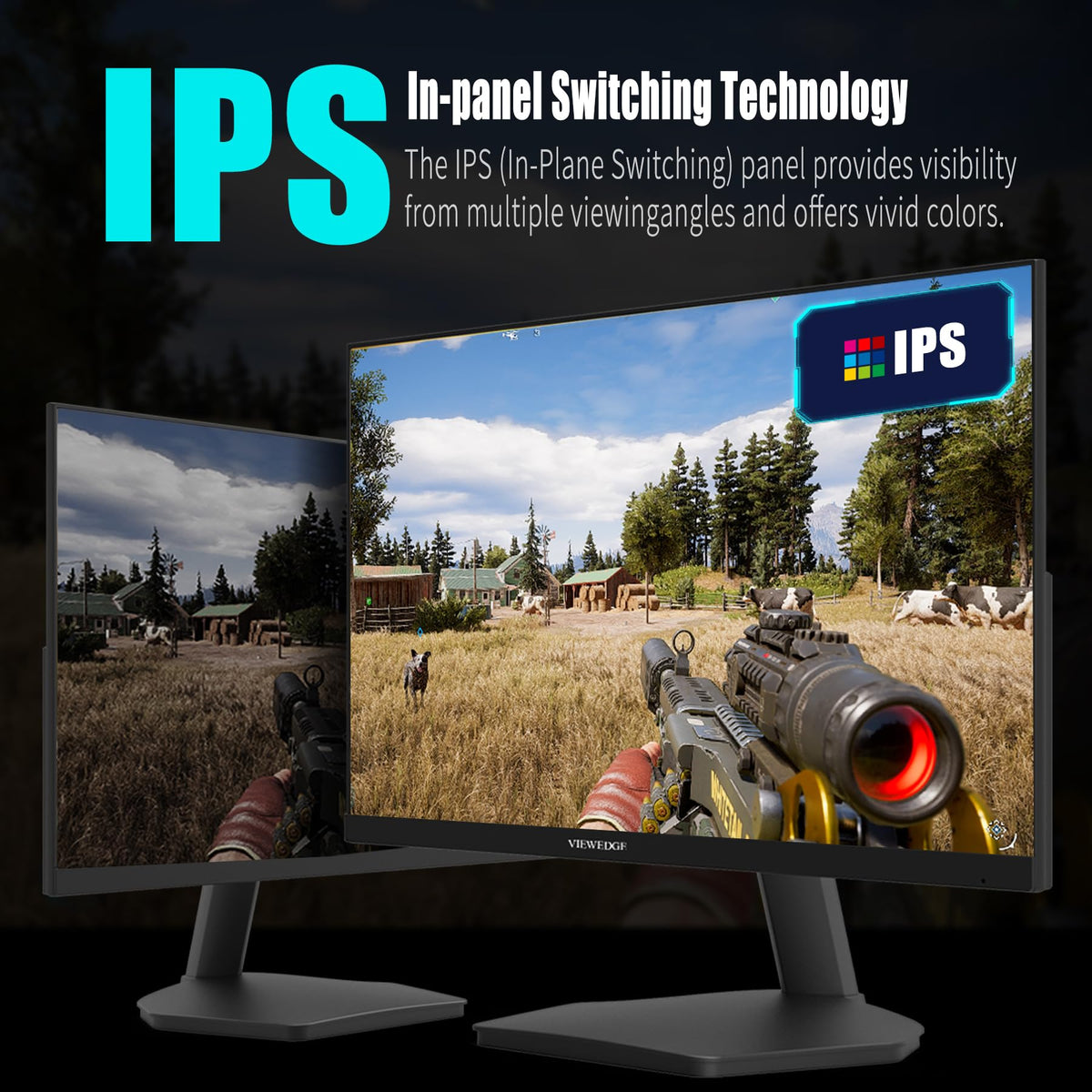 Viewedge wall-mount ready monitor for flexible placement