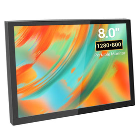 VIEWMEI 8-inch mini monitor front view with crisp 1280x800 clarity for PC and Raspberry Pi
