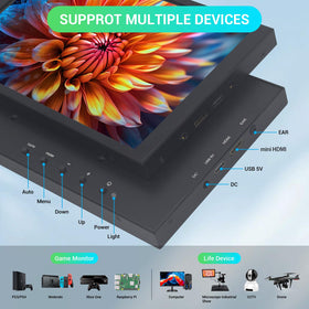 VIEWMEI portable monitor side ports showing HDMI and USB for easy plug-and-play