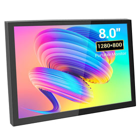 VIEWMEI travel office setup showing compact portable display