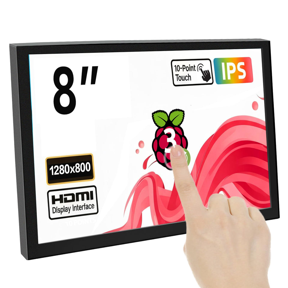 VIEWMEI 8 inch touch screen monitor front view showing crisp display for portable use