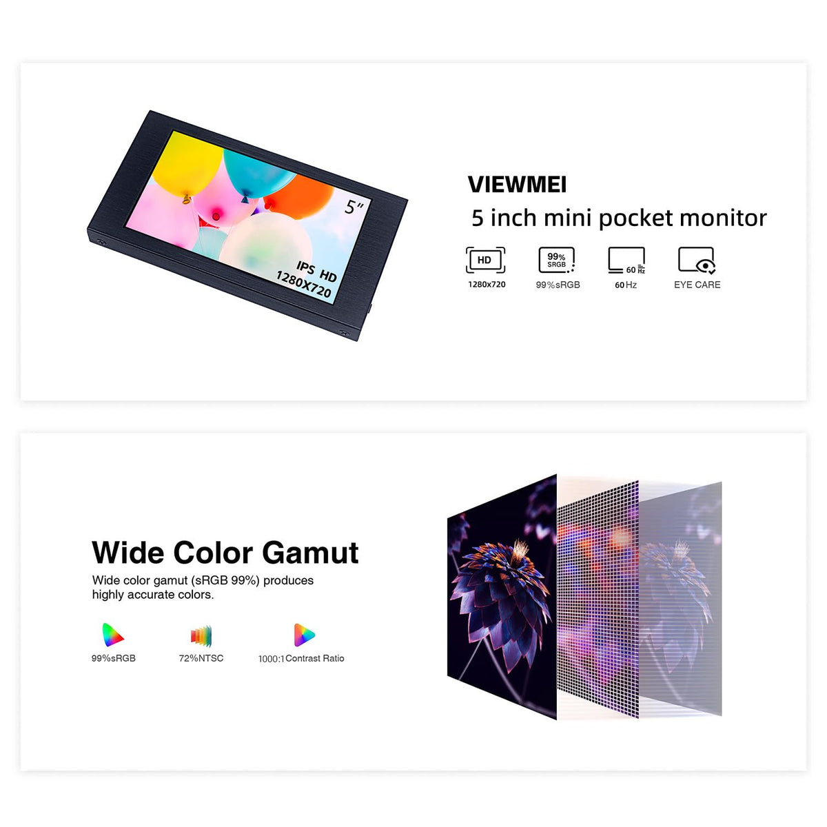 VIEWMEI 5-inch monitor inside PC case protection adds durability for builds.