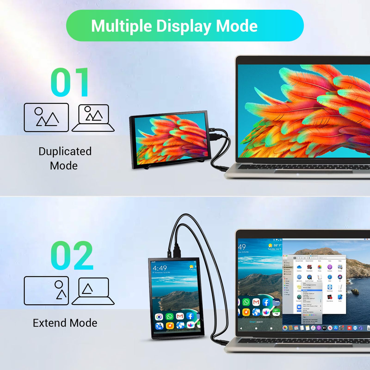 VIEWMEI metal-cased portable monitor ready for travel and protection