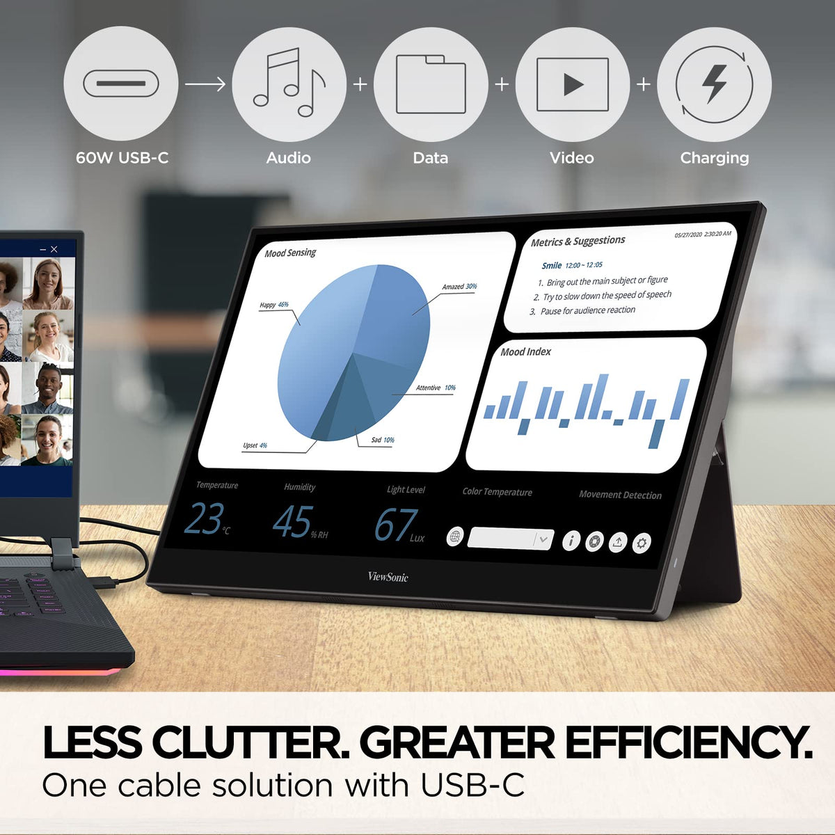 ViewSonic TD1655 ultra-slim design highlighting light weight