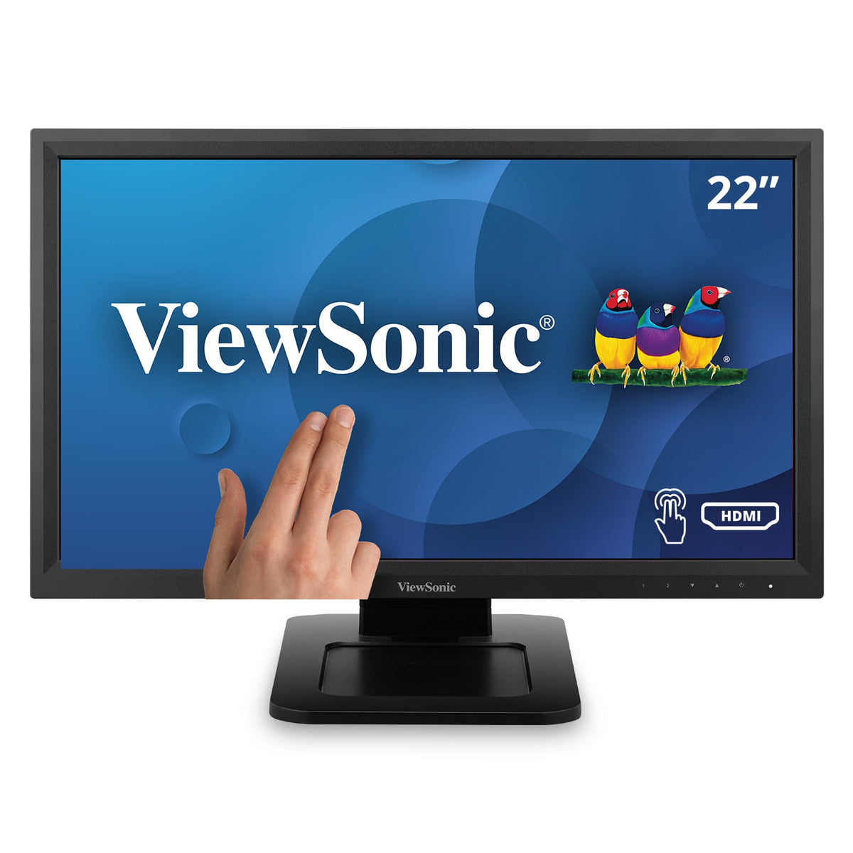 ViewSonic TD2211 front view with resistive touch ideal for POS tasks.