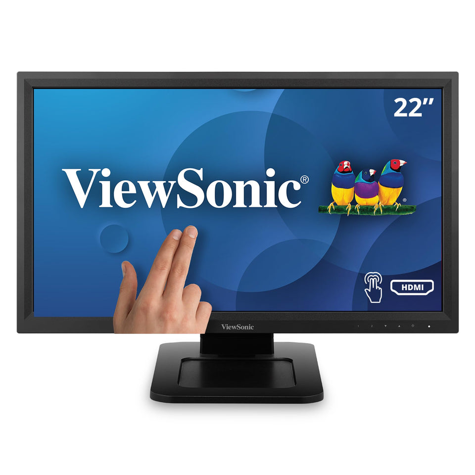 ViewSonic TD2211 front view with resistive touch ideal for POS tasks.