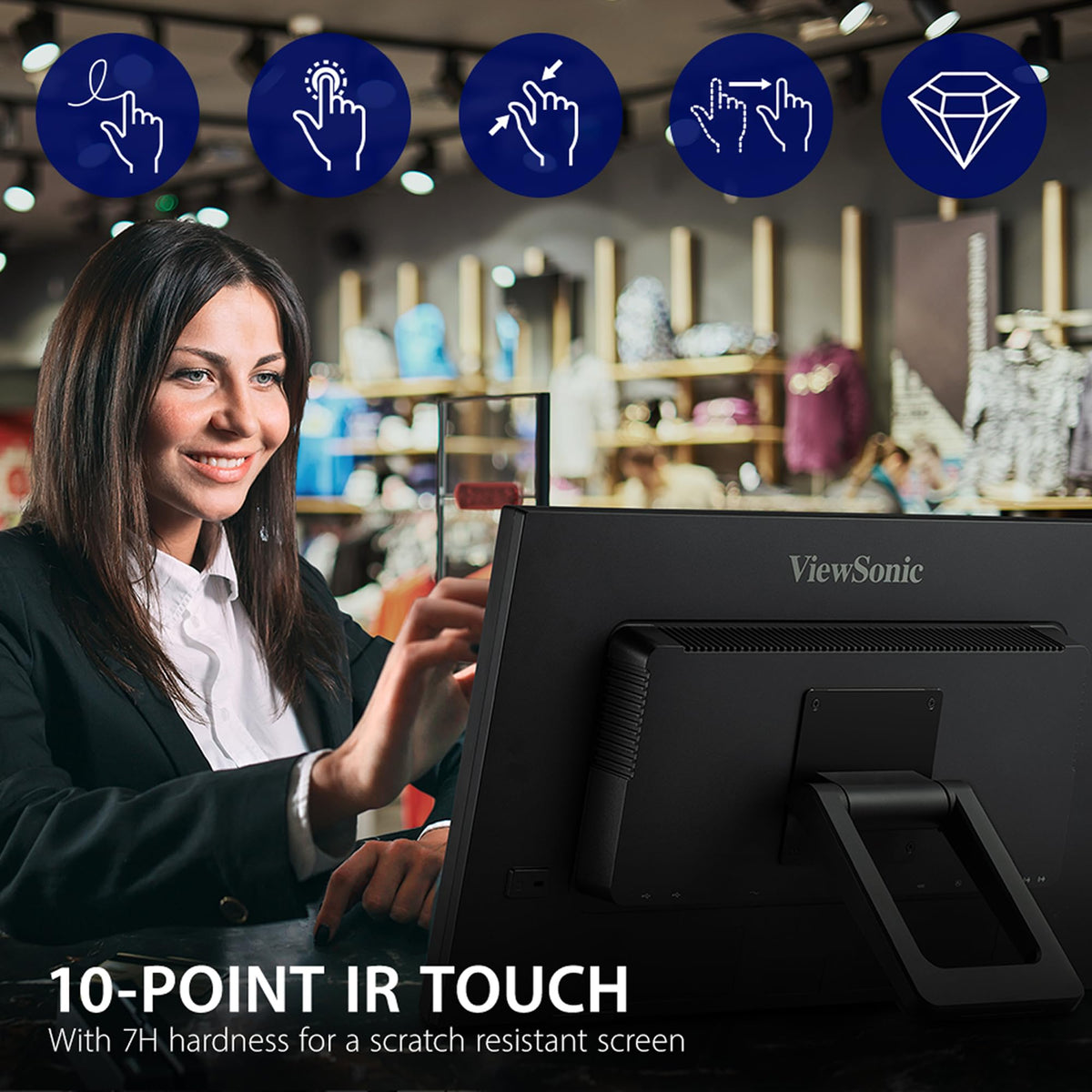 ViewSonic TD2423D 10-point IR touch panel enabling smooth gestures