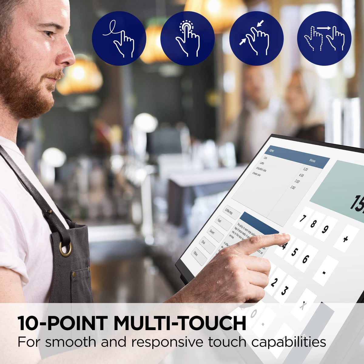 ViewSonic TD2465 side view highlighting slim bezels and ergonomic profile for workspace comfort.