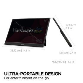 ViewSonic VA1653 ultra-lightweight design weighing 1.5 pounds