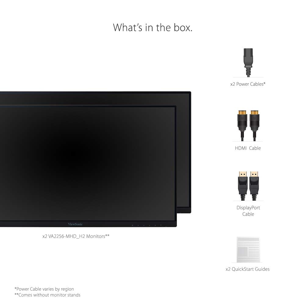ViewSonic VA2256-MHD_H2 FreeSync provides smooth frames for comfortable gaming and video.