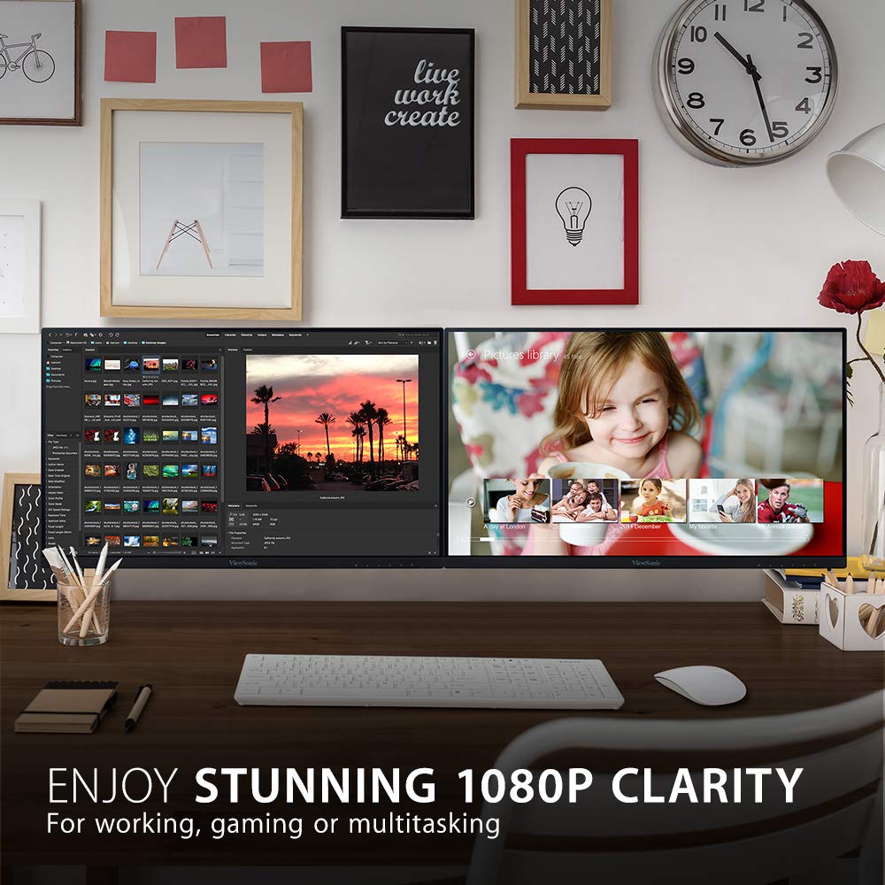 ViewSonic VA2256-MHD_H2 IPS panel delivers vibrant colors from wide angles.