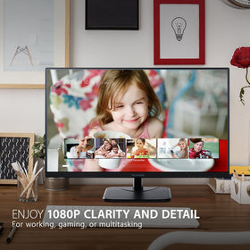 ViewSonic VA2256-MHD rear ports panel showing HDMI, DisplayPort and VGA inputs