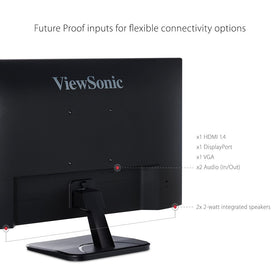 ViewSonic VA2256-MHD stand close-up with sturdy support and tilt adjustment