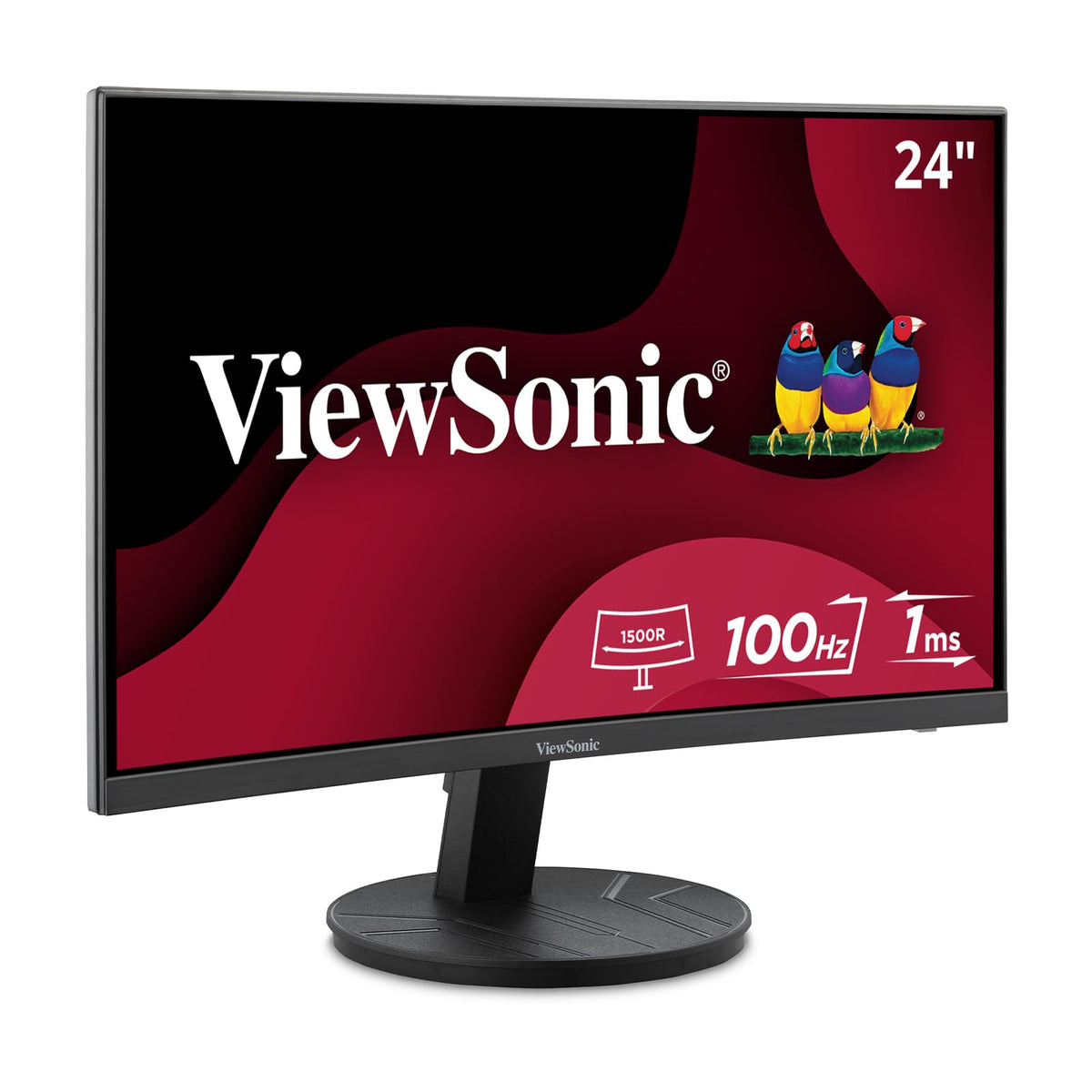 ViewSonic VA2416C curved monitor provides immersive 24-inch viewing for home entertainment.