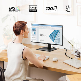 ViewSonic VA2448-MHJ ergonomic stand enables tilt, swivel, and height adjustments