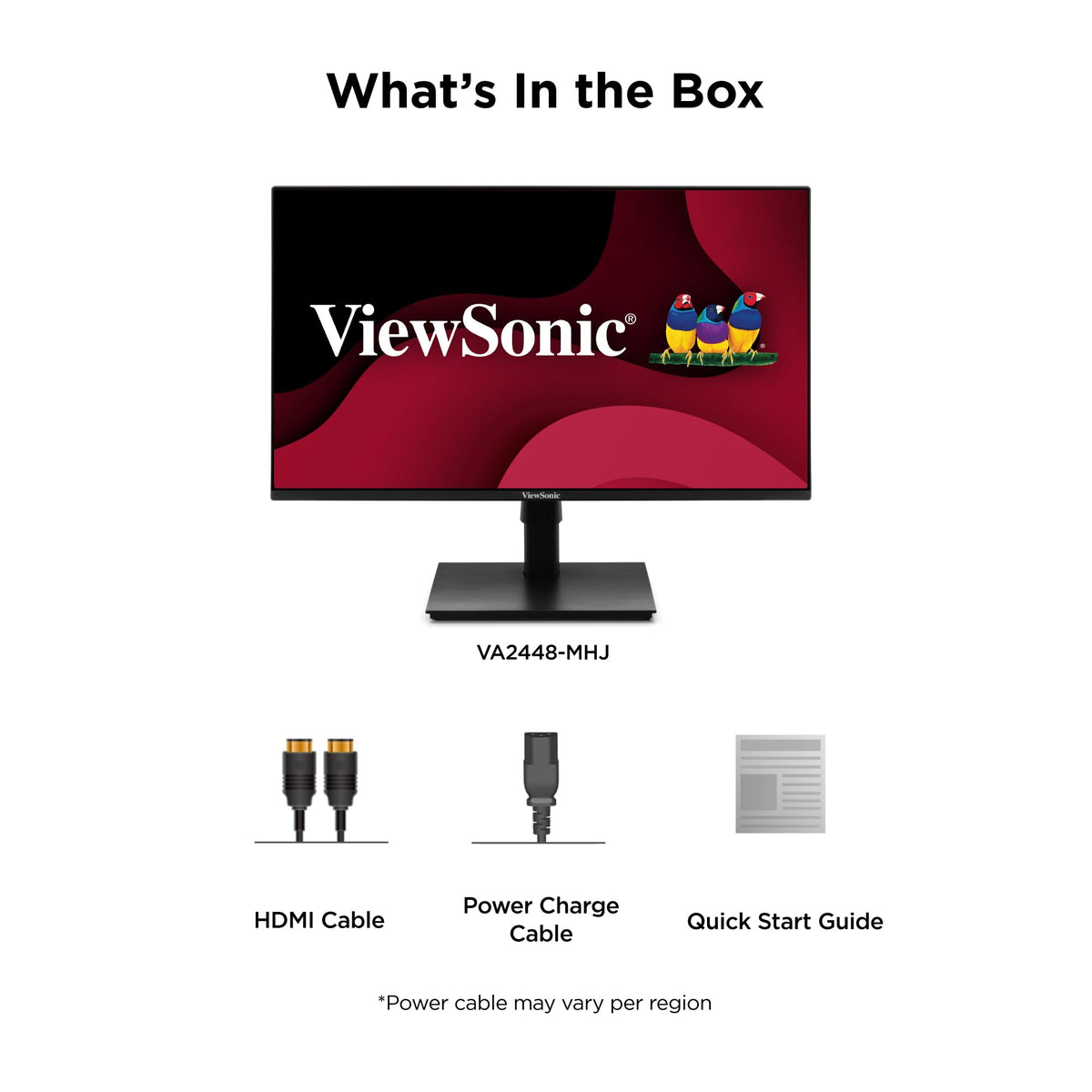 ViewSonic VA2448-MHJ three-year warranty and pixel policy provide assurance