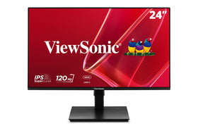 ViewSonic front view showing 24-inch IPS display and frameless bezel benefit clarity
