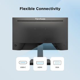 ViewSonic on desk lifestyle scene showing tidy setup and productivity benefit