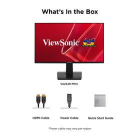 ViewSonic next to keyboard showing scale and comfortable viewing size