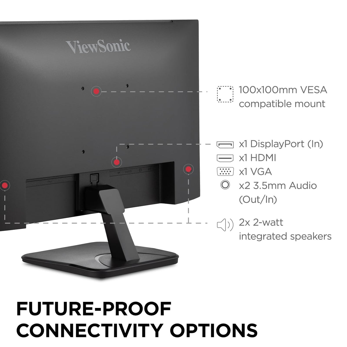 ViewSonic VA2456A-MHD accurate colors and brightness from any viewing angle