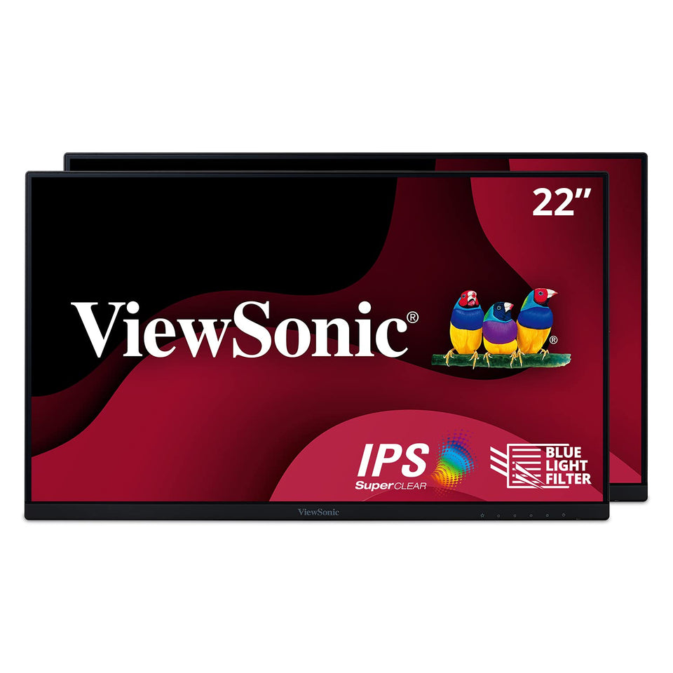 ViewSonic VA2456A-MHD dual-pack front view for efficient multi-monitor setups.