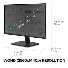 ViewSonic VA2715-2K-MHD desk setup with compact footprint