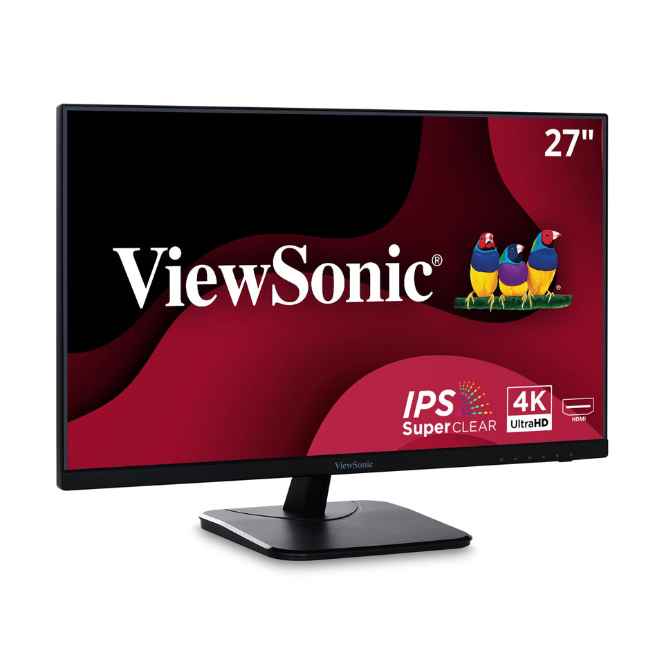 ViewSonic VA2756-4K-MHD front view with ultra-thin bezels for seamless multi-monitor setups