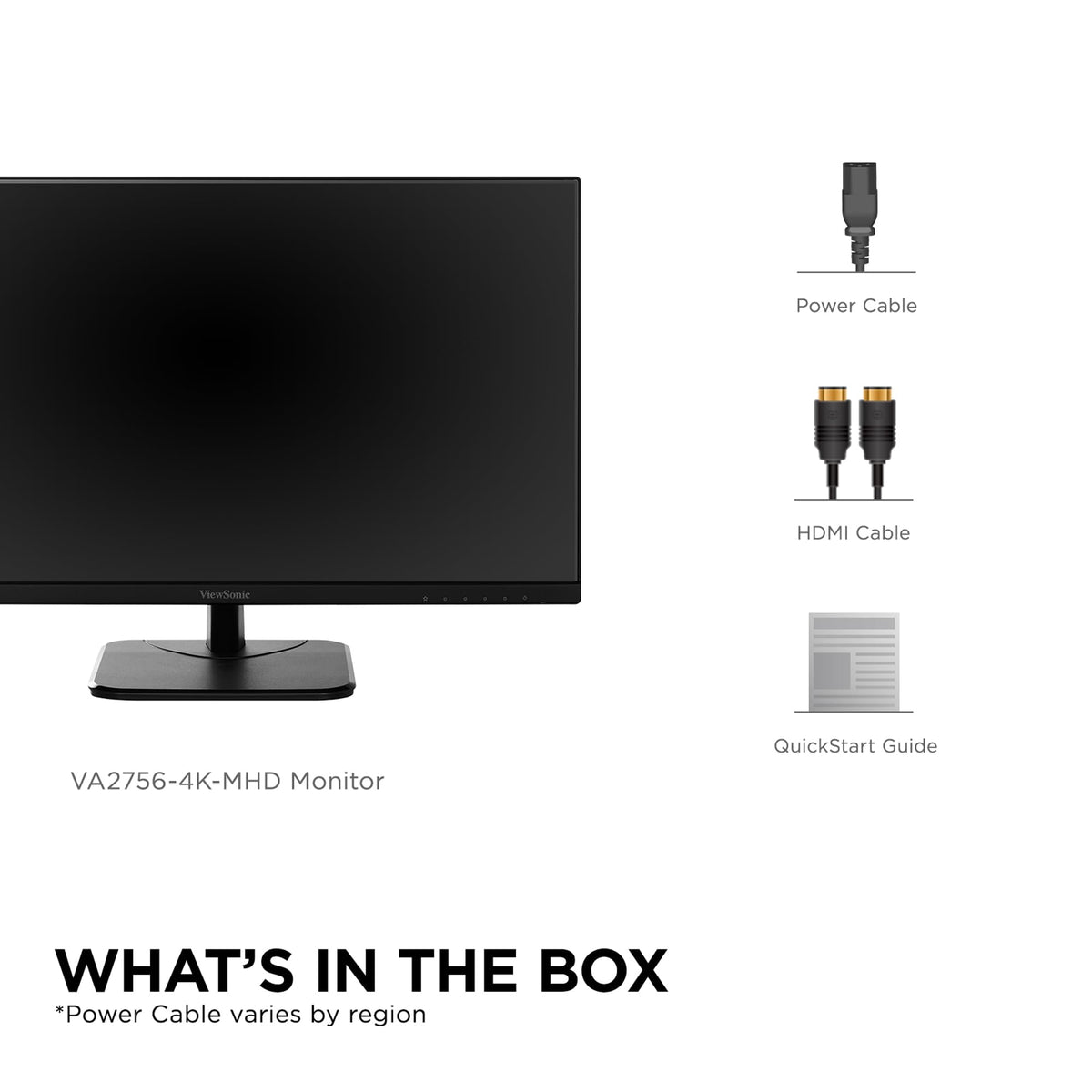 ViewSonic VA2756-4K-MHD slim profile and stand fitting modern desks