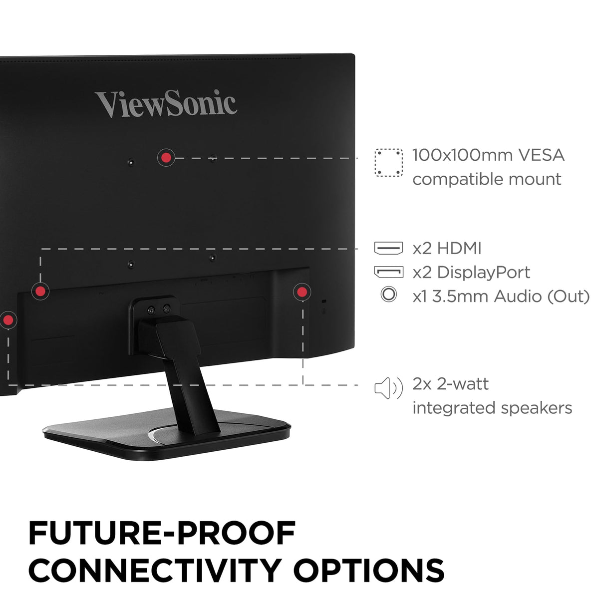 ViewSonic VA2756-4K-MHD flicker-free and blue light filter for comfortable long sessions