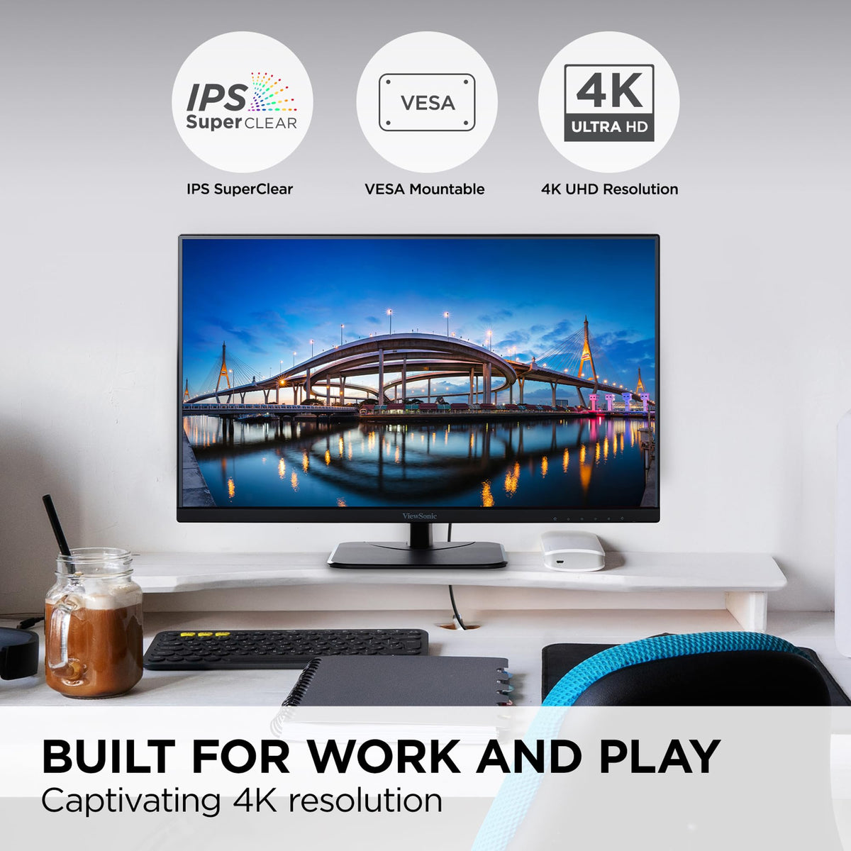 ViewSonic VA2756-4K-MHD IPS panel close-up showing vibrant colors and wide viewing angles