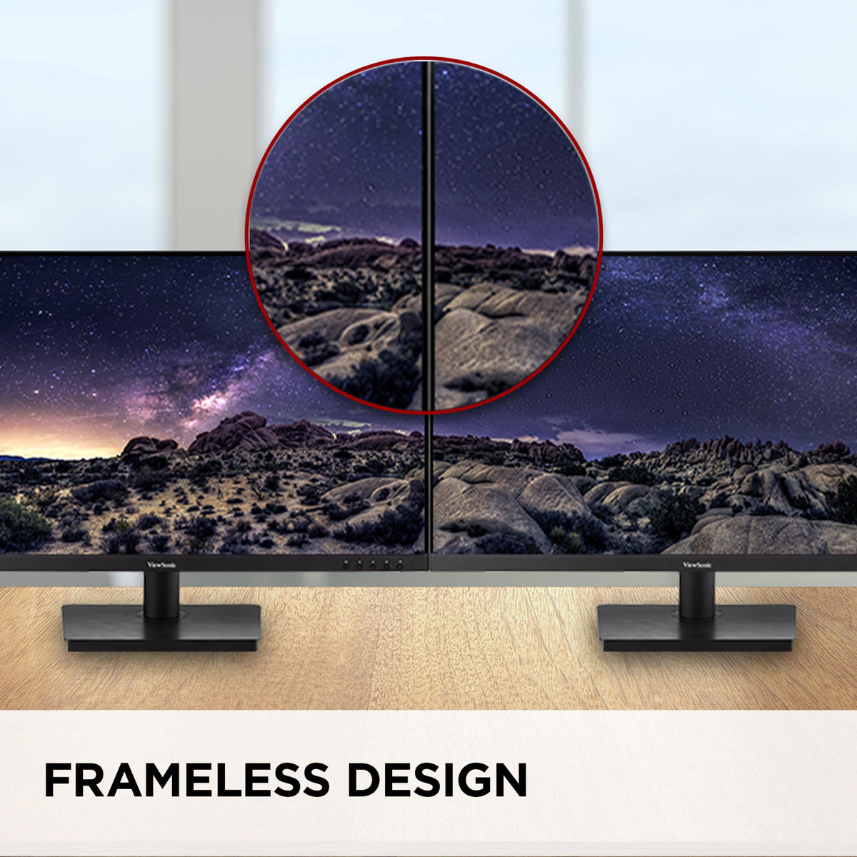 ViewSonic VA3209M built-in speakers simplify desk setup during meetings.