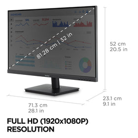 ViewSonic VA3209M flicker-free display and blue light filter reduce visual fatigue.