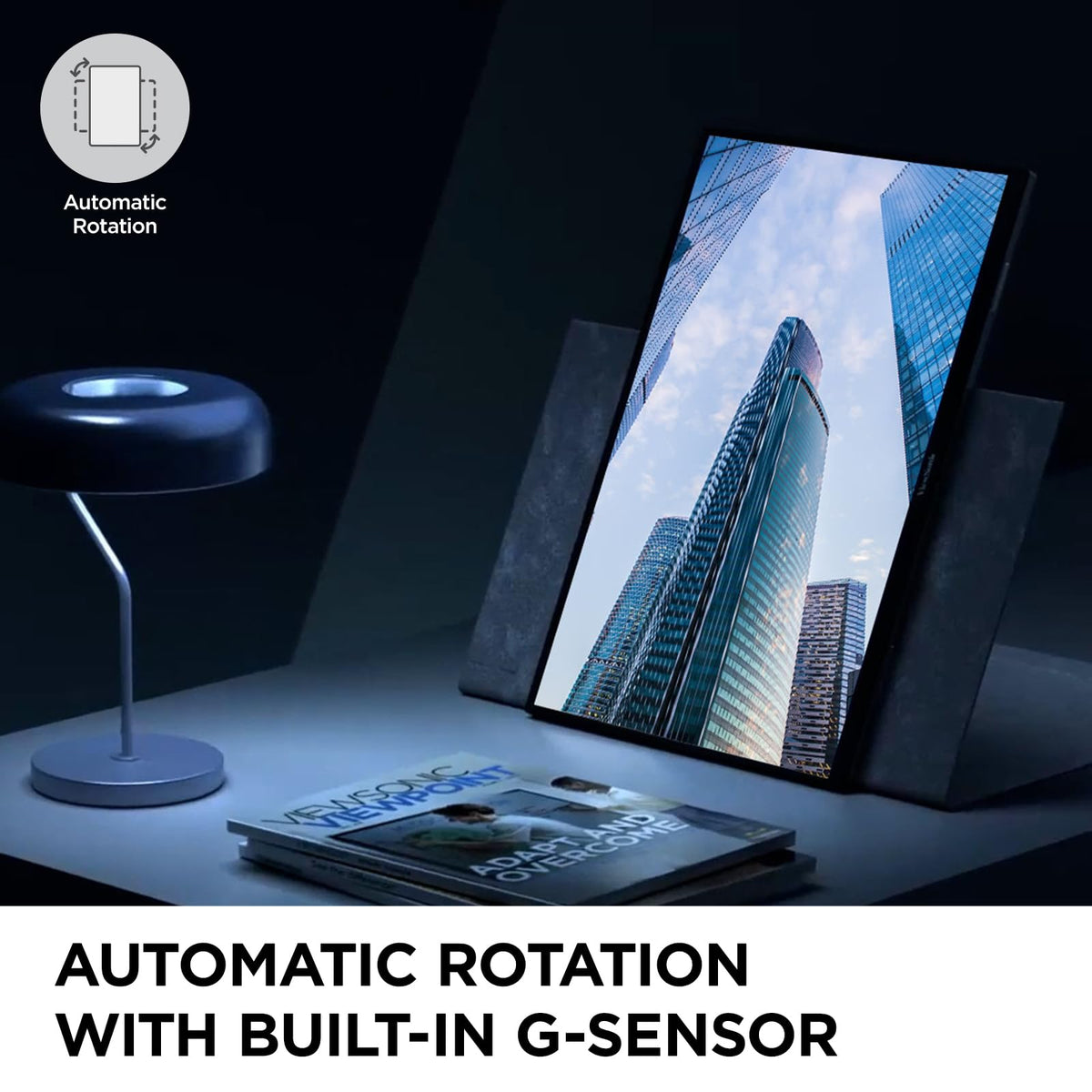 ViewSonic VG1656-2K WQXGA display shows crisp imagery for multitasking.
