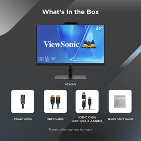 IPS panel on ViewSonic VG2441V provides accurate colors and wide angles.