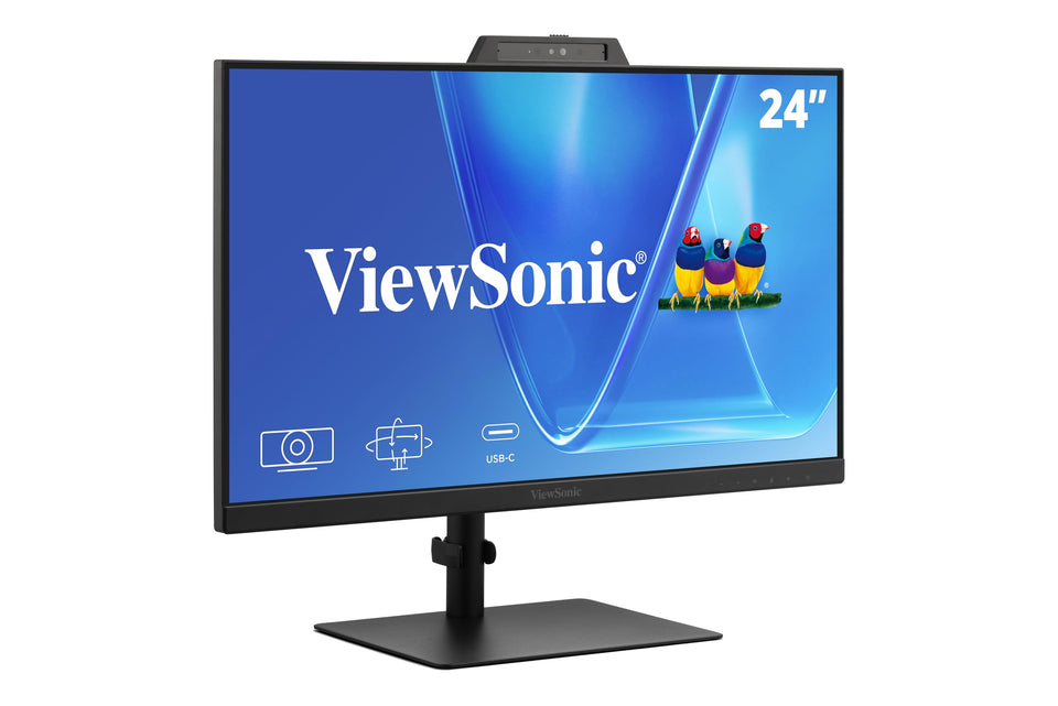 ViewSonic VG2441V ergonomic stand for all-day comfort during calls.