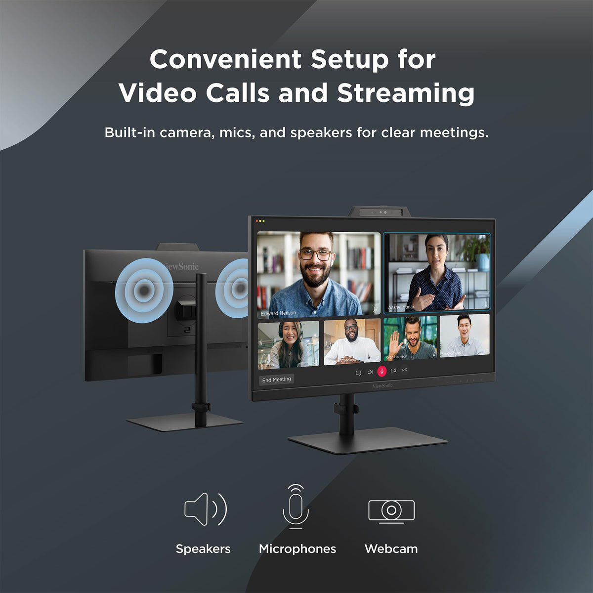 USB-C port on ViewSonic VG2441V supports video, audio, and data.