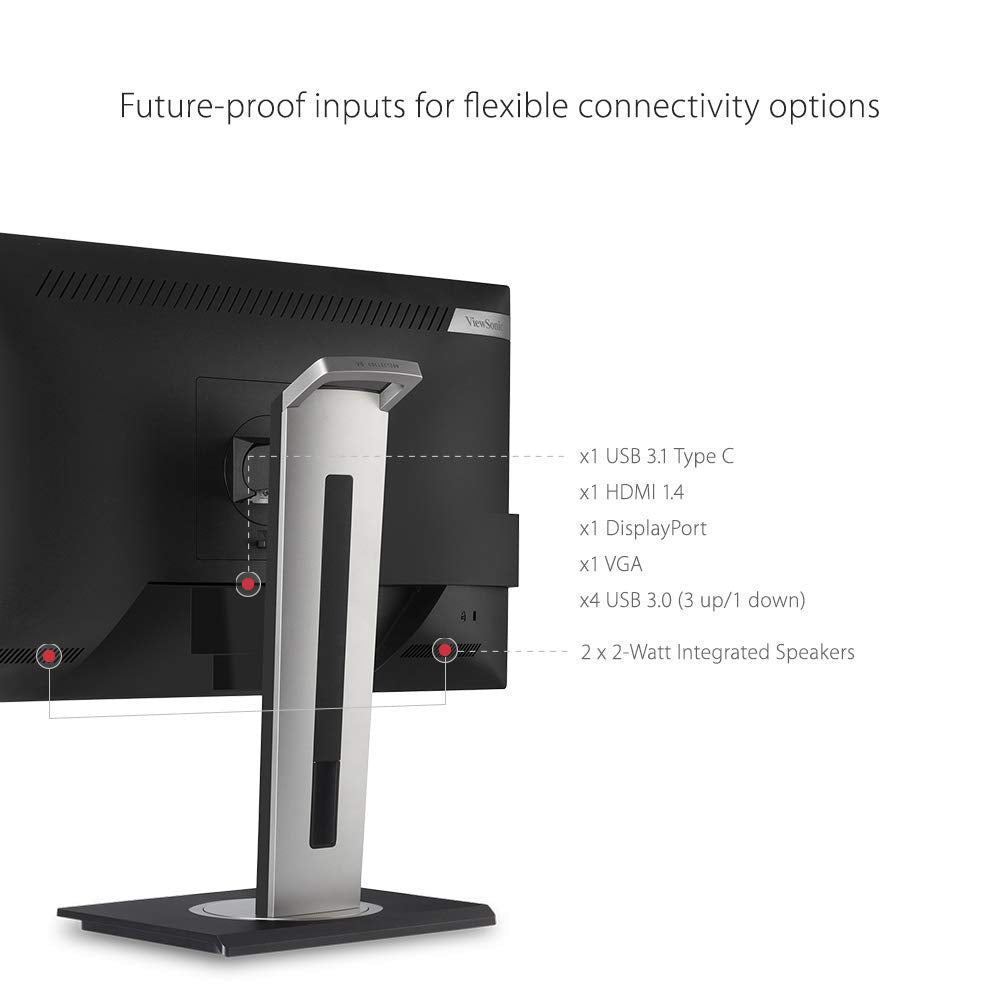 ViewSonic VG2455-2K HDMI DP USB-A ports for versatile connectivity