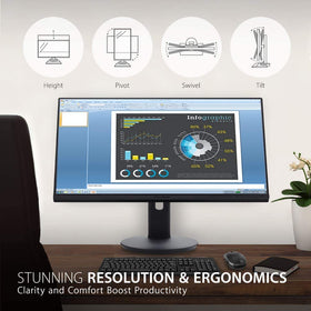 ViewSonic VG2455-2K ergonomic stand with height and tilt adjustment