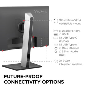 ViewSonic VG2458 100W USB-C delivers power while you work