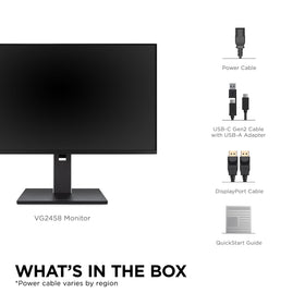 ViewSonic VG2458 ideal home and office desk setup
